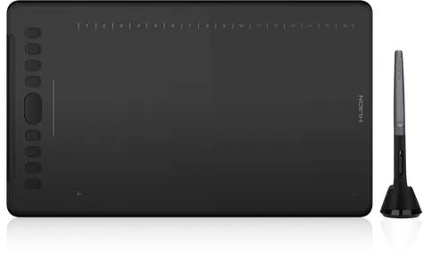 Huion H1161 schwarz / Grafiktablett / 279,4 x 174,6 mm / 5080 LPI / 8192 Druckstufen / 12 Programme. Tasten 