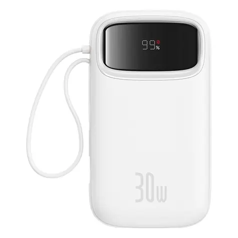 Baseus Qpow2 20000mAh 30W mit USB-C Kabel weiß / Powerbank / 3xUSB-C / 1xUSB-A