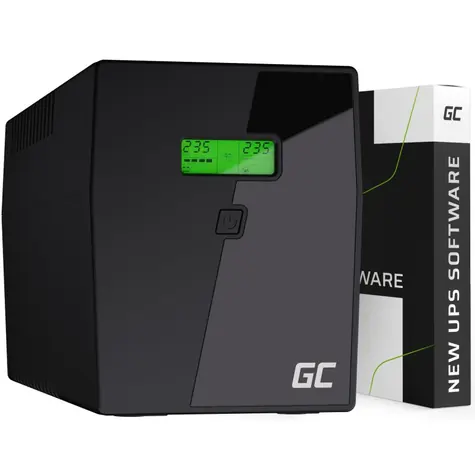 Grüne Zelle 2000VA | 1400W / Notstromversorgung / 2-6ms / 2× 12V 9Ah / 4X Schuko