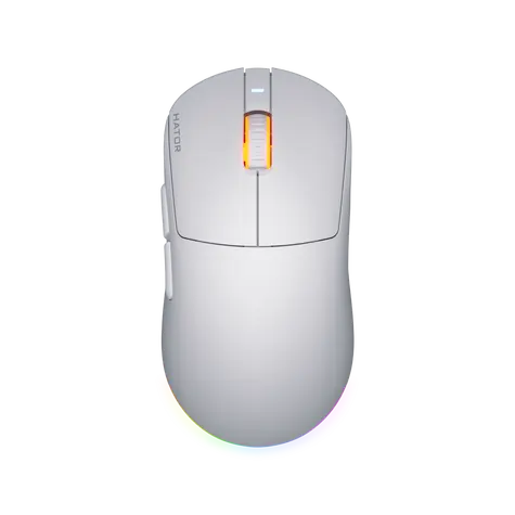 Hator HTM-731 Quasar 3 weiß / kabellose Gaming-Maus / optisch / 12000 DPI / 6 Tasten / 2,4 GHz / Bluetooth / USB