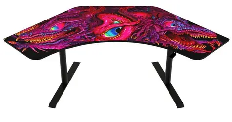 AROZZIl ARENA ANGELO Crawling Chaos / Gaming-Tisch / Ecke / Drachen-Design / L:225cm / B:102cm / H:71cm-81cm
