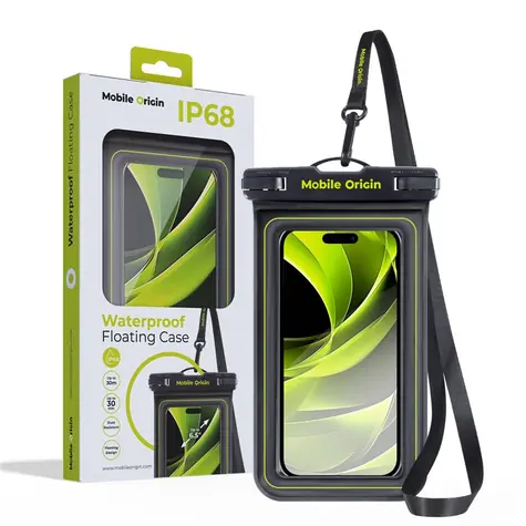 Mobile Origin Waterproof Floating Case 6,5" schwarz/grün / wasserdichtes Universalgehäuse