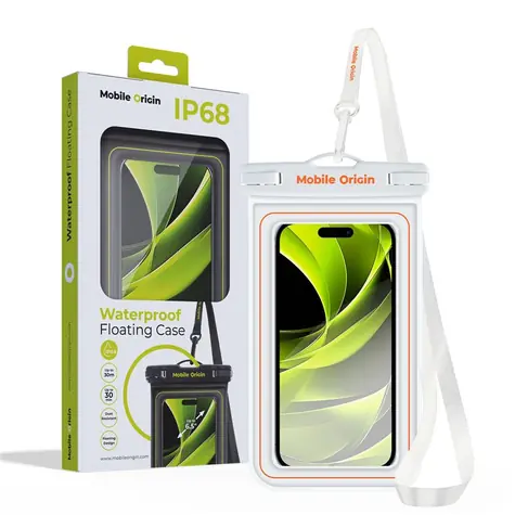 Mobile Origin Waterproof Floating Case 6,5" weiß/orange / wasserdichtes Universalgehäuse