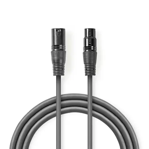 Nedis DMX-Reduktionskabel XLR 3-pol. (M) - XLR 3-pol. (F) 10,0 m Dunkelgrau