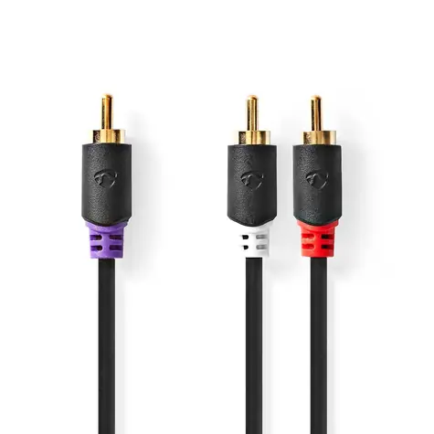 Nedis Subwoofer-Kabel RCA (M) - 2x RCA (M) 3,00 m Anthrazit 