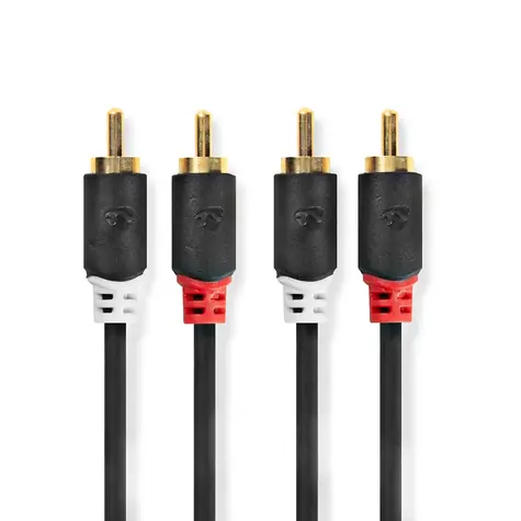 Nedis Stereo-Audiokabel 2x RCA (M) - 2x RCA (M) 0,50 m anthrazit 
