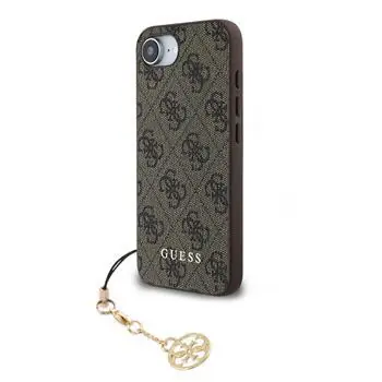 Guess 4G Charm Back Cover für iPhone 16e Ton in Ton Braun