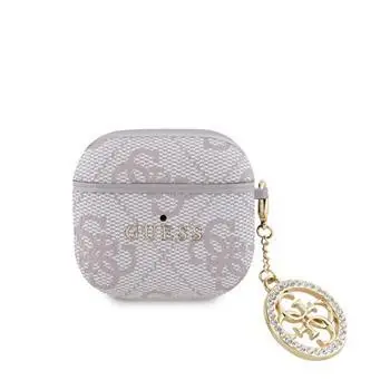 Guess 4G Script PC/PU Charm Case für AirPods 4, Rosa