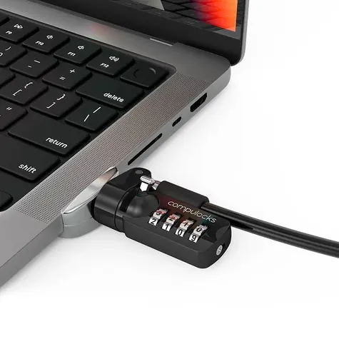 Compulocks Adapter + Zahlenschloss für Apple Macbook Pro 14" silber