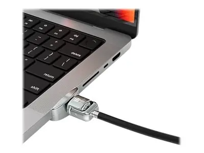 Compulocks Adapter + Kabelschloss mit Schlüssel für Apple Macbook Pro 14" silber