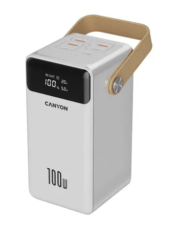 Canyon CNS-CPB610W weiß / Powerbank / 60000mAh / PD 100W / 3x USB-A / 4X USB-C