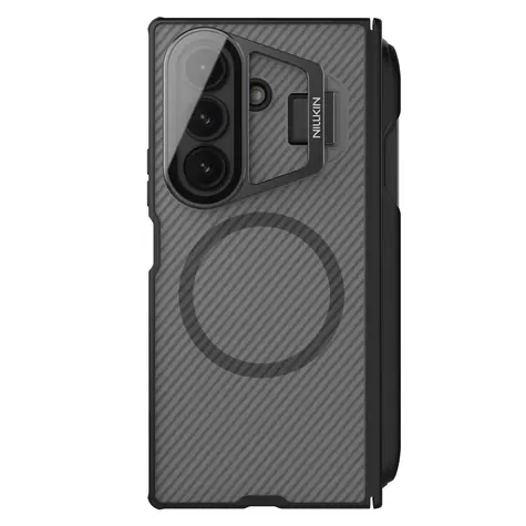 Nillkin CamShield Prop Magnetischer Stiftschlitz Backcover für Samsung Galaxy Z Fold 7 Transparent Schwarz