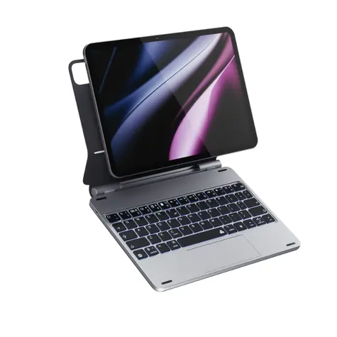 Epico Aluminium Keyboard Case Schutzhülle mit SK-Tastatur für Apple iPad Pro 11" (M4) grau-silber