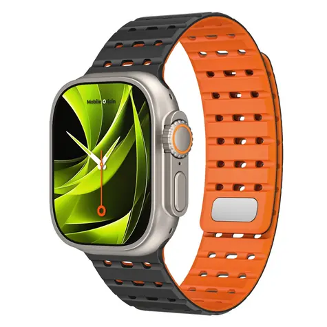 Mobile Origin Magnetarmband Apple Watch 49mm/46mm/45mm/44mm schwarz/orange