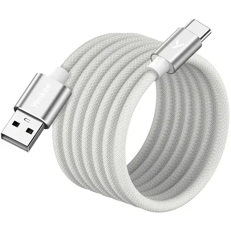 YENKEE YCU MAGNETIC 04 Kabel USB-A (M) - USB-C (M) 1,5 m weiß / 18 W / 480 Mb/s 