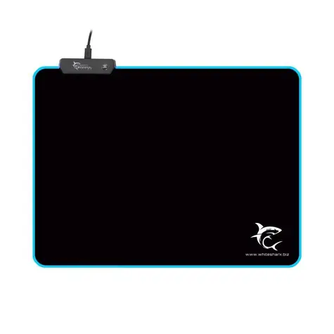 White Shark LED LUMINOUS L schwarz / Mauspad / 350 x 250mm