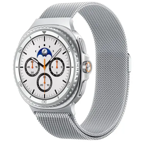 Spigen Metal Fit Milanese Loop Strap für Samsung Galaxy Watch 8 46mm/44mm/40mm Silber