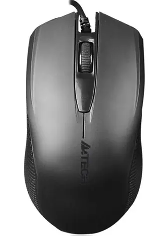 Ausgepackt - A4Tech OP-760 Schwarz / Optische Maus / 1000 DPI / V-Track / 3 Tasten / Vierwegerad / USB / 1,5 m / Ausgepackt