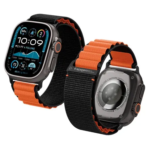 Spigen Textilarmband (Hakenverschluss) für Apple Watch 49 mm/46 mm/45 mm/44 mm, orange
