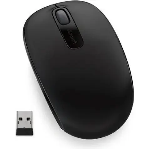 Microsoft 1850 schwarze kabellose optische Maus / 1000 dpi / USB / 2 Tasten