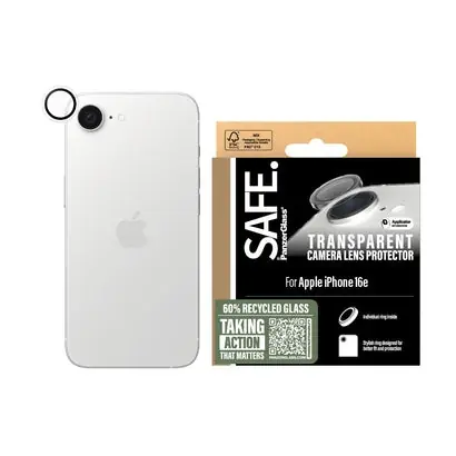 PanzerGlass Safe Rings Linsenschutz für Apple iPhone 16e, klar