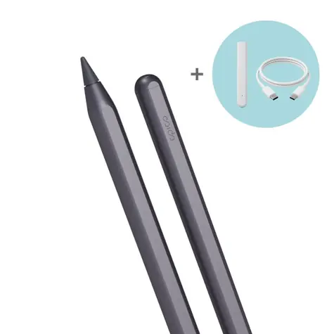 Epico Stylus Pen für Apple iPad, Space Grau / Stift / inklusive Ladegerät / magnetisches kabelloses Laden