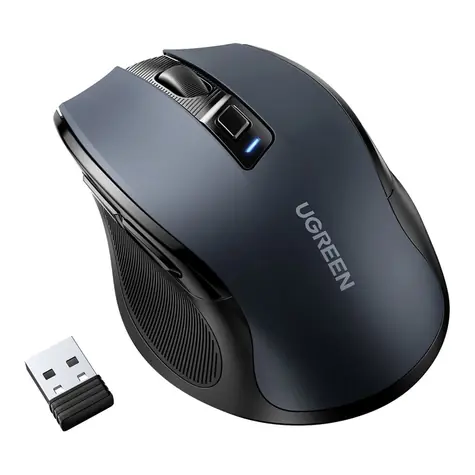 Ugreen Optische Maus, kabellos, schwarz / Kabellose optische Maus / USB / 2,4 GHz / Bluetooth 5.0 / 4000 DPI 
