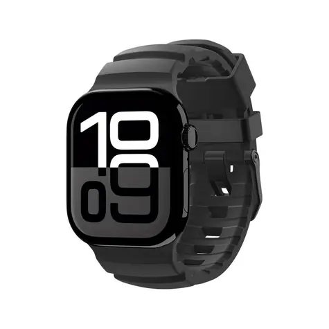 Spigen Silikonarmband für Apple Watch 49 mm/46 mm/45 mm/44 mm, schwarz