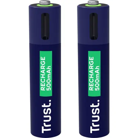 Trust 25585 USB-C Wiederaufladbare AAA-Batterie (2 Stück) / 500 mAh