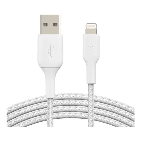 Belkin BOOST CHARGE geflochtenes Kabel USB-A auf Lightning weiß / 1 m 