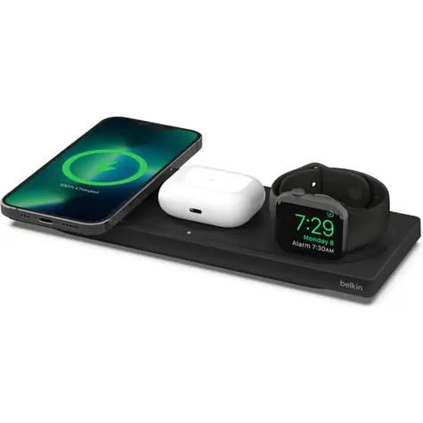 Belkin BOOST CHARGE PRO MagSafe Kabelloses Ladepad 3-in-1 Schwarz / 15 W