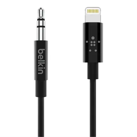 Belkin RockStar Kabel Lightning auf 3,5-mm-Klinkenstecker, schwarz / 0,9 m