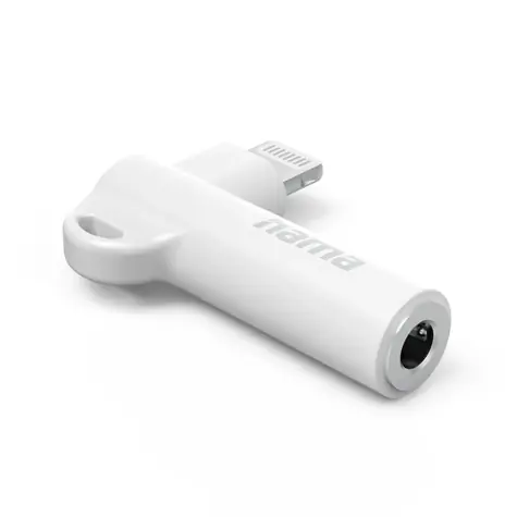 HAMA MFi-Audioadapter Lightning auf 3,5-mm-Klinkenstecker für Apple , weiß / aktiv / kompakt