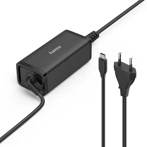 HAMA USB-C-Netzteil für Laptops, schwarz / Power Delivery / GaN / 100 W