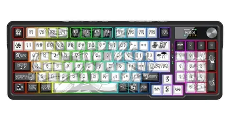 Redragon K719GF-RGB-PRO Artemis Pro weiß-schwarz / Kabellose Gaming-Tastatur / Mechanisch / RGB / USB / Bluetooth / US-Tasten