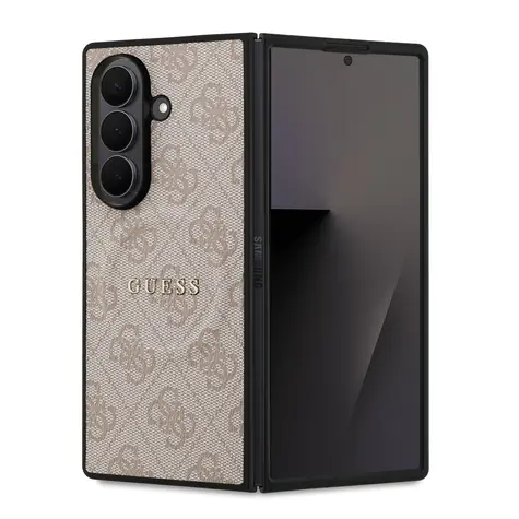 Guess PU-Leder 4G Farbring Magnetische Rückseite für Samsung Galaxy Z Fold 7 Pink