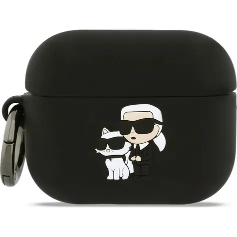 Karl Lagerfeld 3D- Logo NFT Karl und Choupette Silikonhülle für AirPods Pro 3 Schwarz