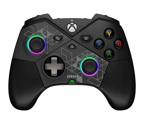 MSI Force Pro Wireless Gamepad, schwarz, mit 2 Analogsticks, 2,4 GHz, Bluetooth und USB-C-Anschluss