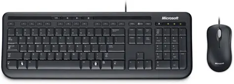 Ausgepackt - Microsoft Wired Desktop 600 DE schwarz / Kabelgebundene Tastatur und Maus / USB / 800 DPI / GE-Layout / ausgepackt