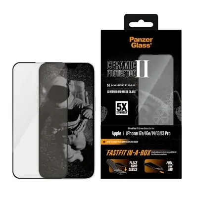 PanzerGlass Ceramic II Apple iPhone 17e/16e/14/13/13 Pro mit staubfreier Installationsbox