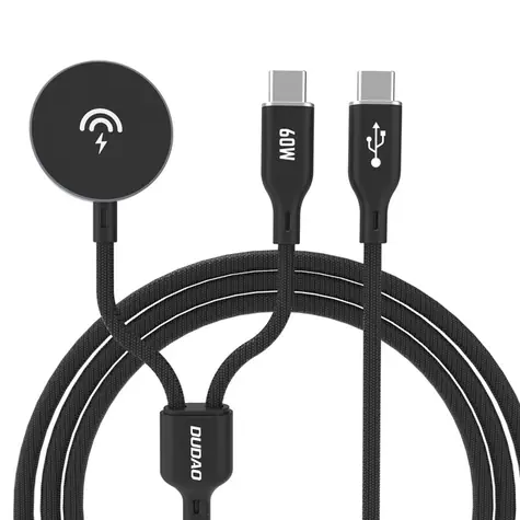 Dudao A12MaxC 2-in-1-Ladegerät für Apple Watch / USB-C / 1,2 m / 60 W / Schwarz