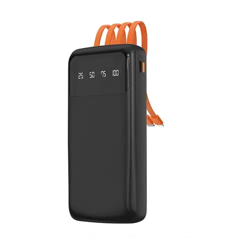 Dudao K6Pro 10000mAh schwarz / Powerbank / USB-C-Kabel / Beleuchtung