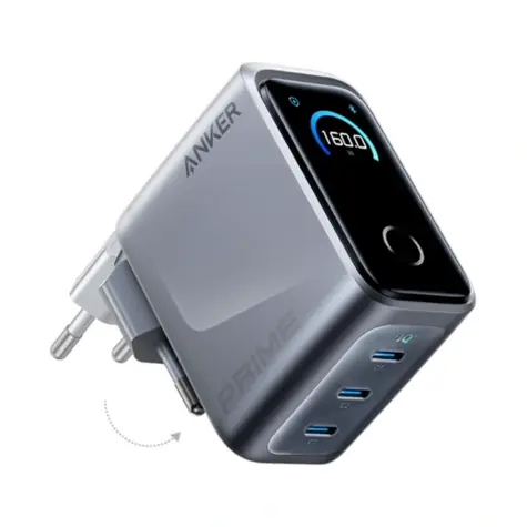 Anker Prime Wandladegerät silber / 160 W / 3x USB-C