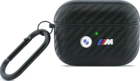 BMW Schutzhülle für AirPods Pro 3 mit schwarzem Carbon-Metall-Logo