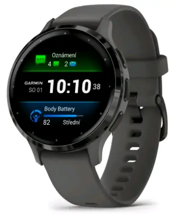 Garmin Venu 3S schwarz-grau / Smartwatch / 1,2" / BT / ANT+ / Wi-Fi / 5ATM
