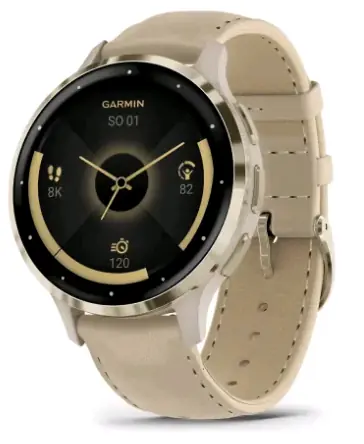 Garmin Venu 3S Gold / Smartwatch / 1,2" / Leder / Bluetooth / ANT+ / WLAN / 5 ATM