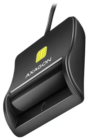 Axagon CRE-SM3N, USB-A FlatReader Kontaktkartenleser für SMART (eObčanka), Kabel 1,3 m