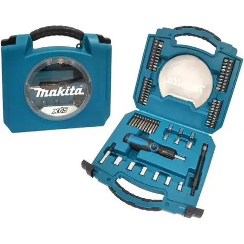 Makita D-42020 / 1/4" Bit- und Steckschlüsselsatz mit Schraubendreher / 65-teilig / im Kunststoffkoffer