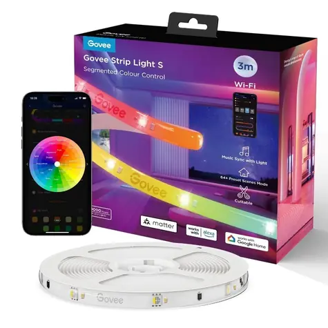 Govee H612FCD1 LED-Lichtstreifen Matter / LED-Streifen / 3M / 12W / Bluetooth / WiFi / RGBIC