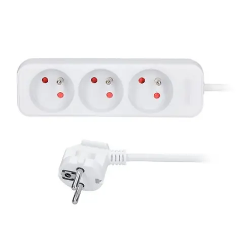 Solight Verlängerungskabel 3 Steckdosen 3M weiß / 3 x 1,5mm2